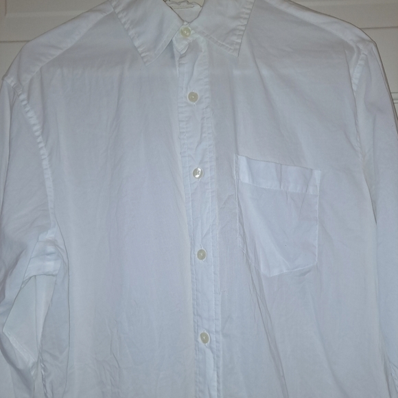GAP white collared long sleeve button up shirt classic fit size medium blouse - Picture 14 of 14